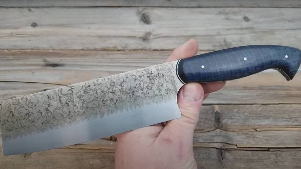 patina pattern on carbon steel knife