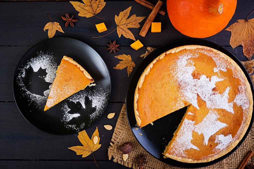 Pumpkin pie grazed with cranberry the perfect Thanksgiving dessert