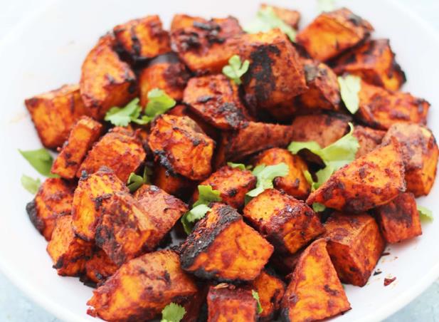 Mexican roasted sweet potato cubes