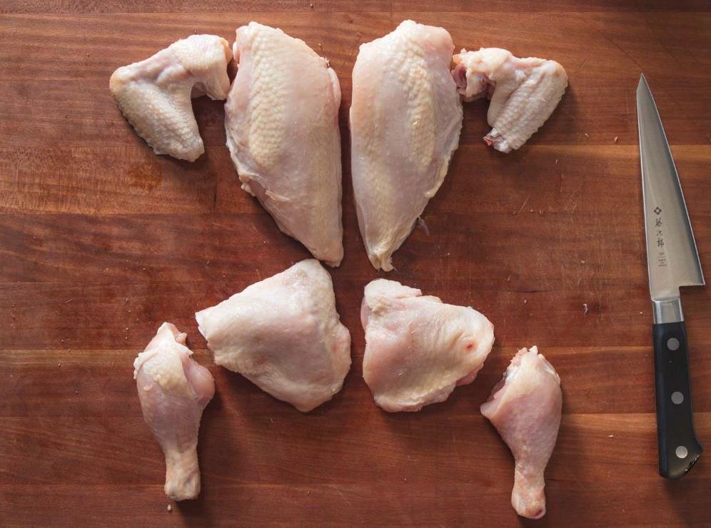 chicken cut in 8 pieces