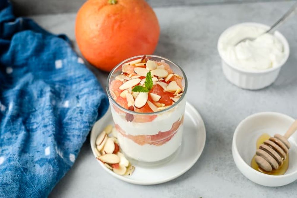 Grapefruit yogurt parfait