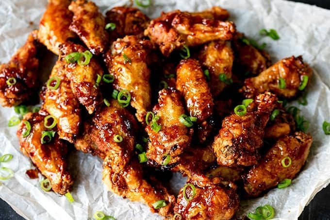 Sticky and crispy Asian chicken wings