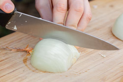 Chopping an onion 