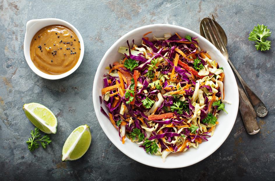 Asian red cabbage slaw