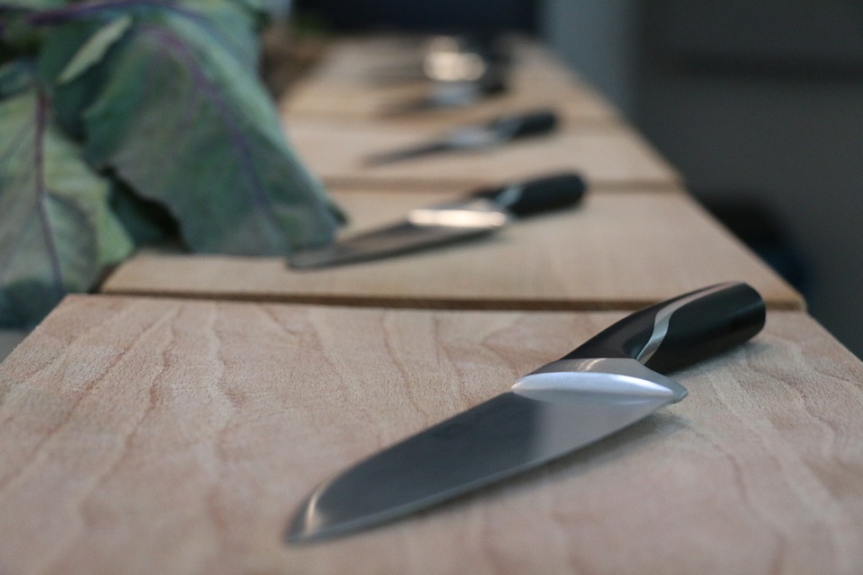 Kitchen Knives on Blocks Receding Distance
