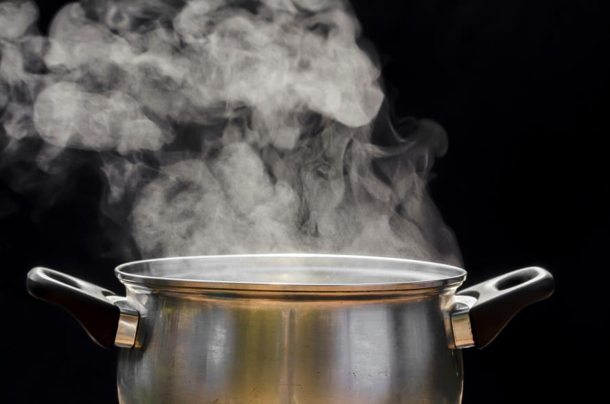 Steaming the cutting board