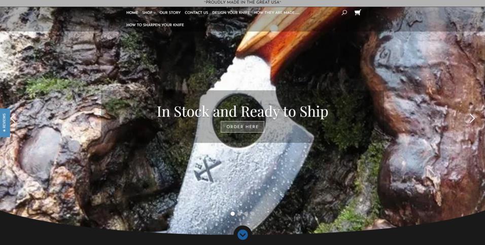 Indy Hammered Knives webpage