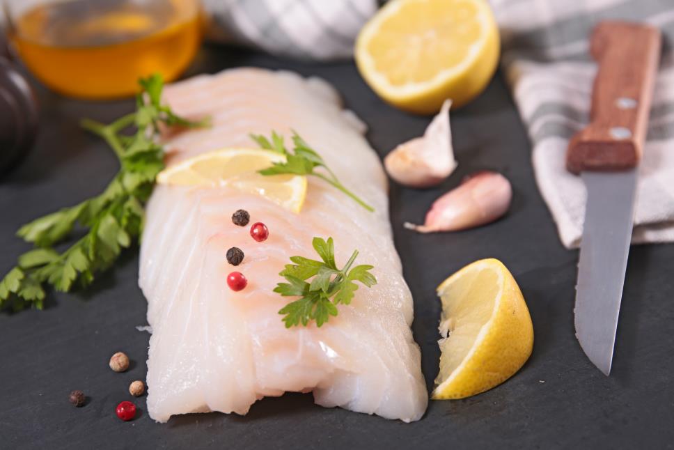 raw fish fillet and ingredient