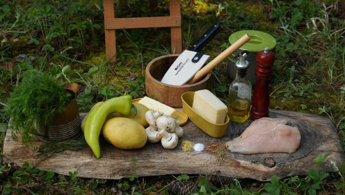 solo camping and cooking